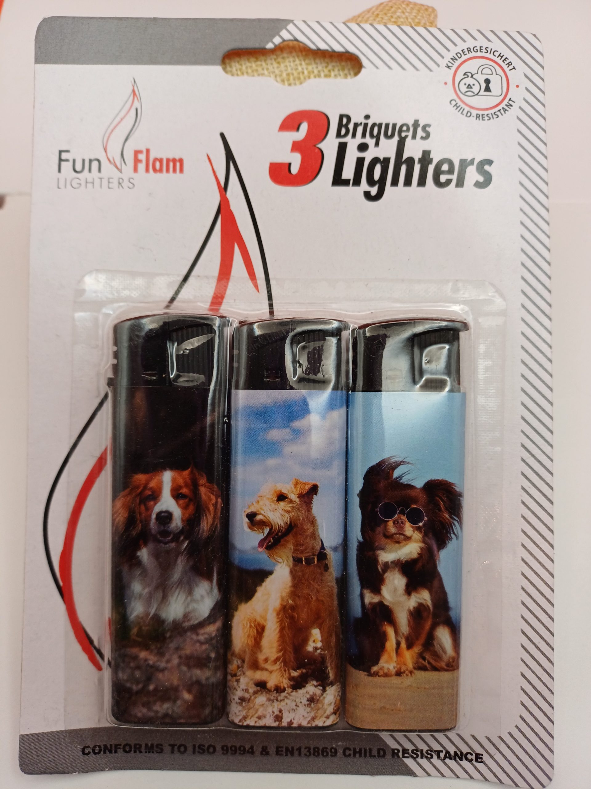 lot 3 briquets motif chien