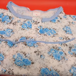 Chemise de nuit XL bouquet fleurs bleu
