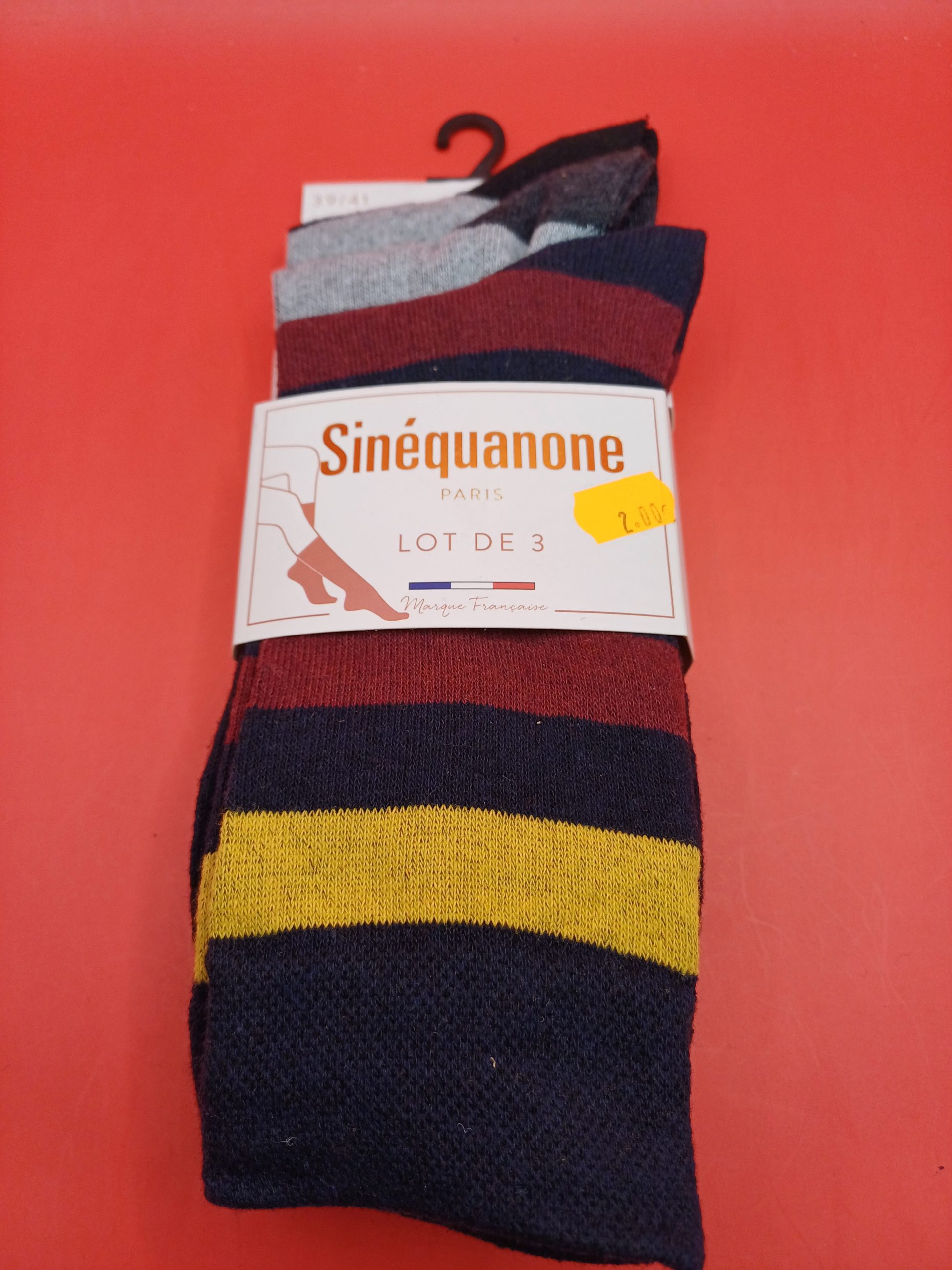 lot de 3 paires de chaussettes sinéquanone 39/41