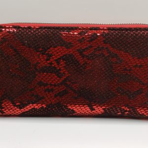 Portefeuille rouge métallisé