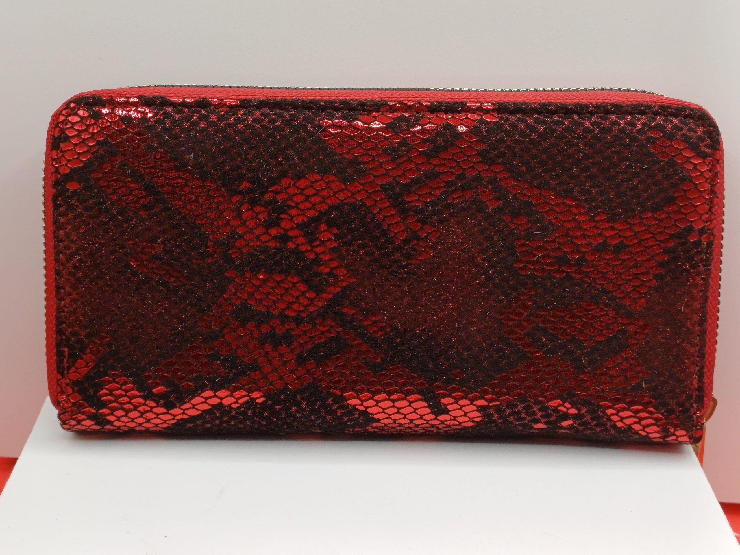 Portefeuille rouge métallisé