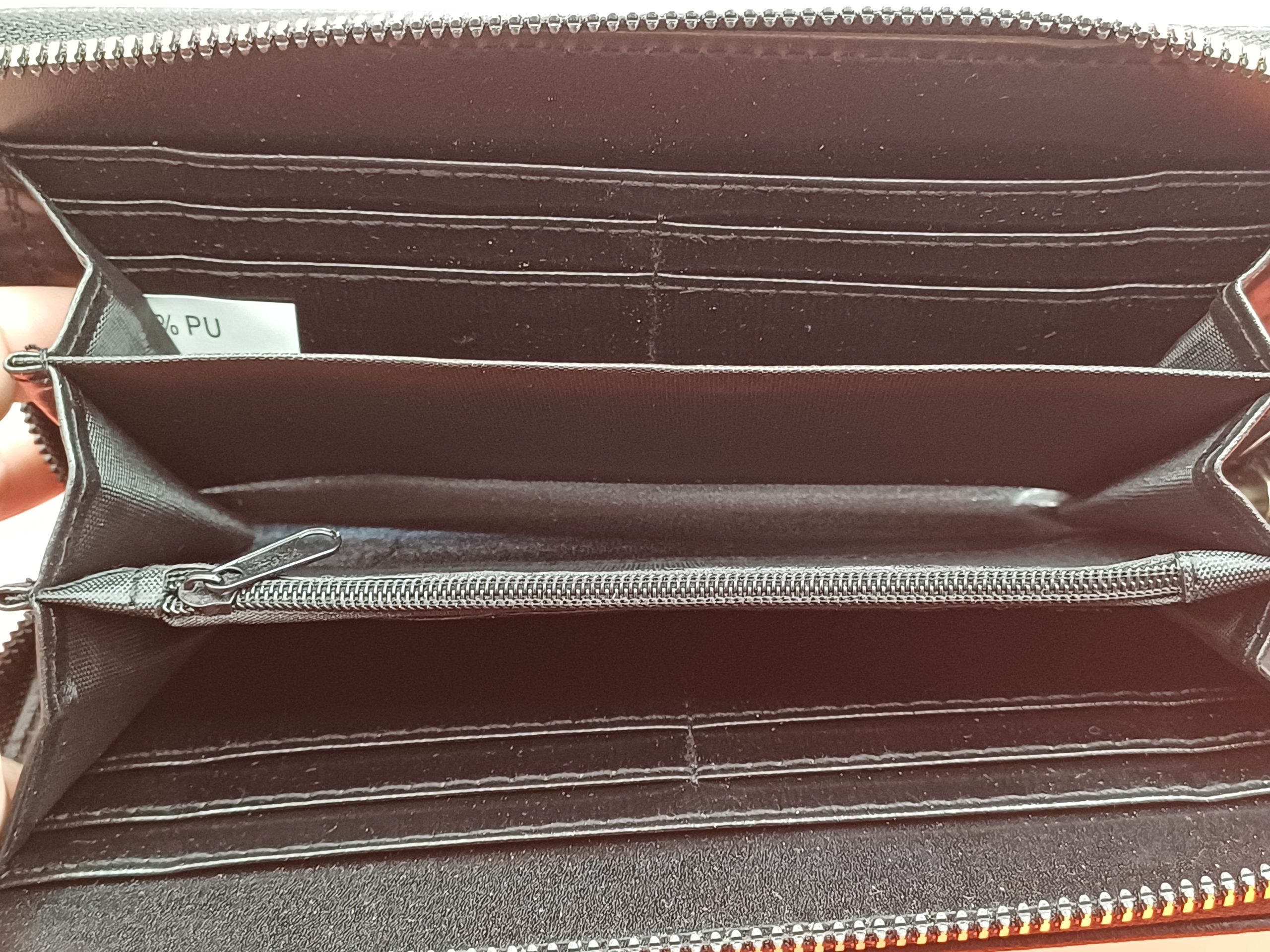 Portefeuille noir zippé – Image 2