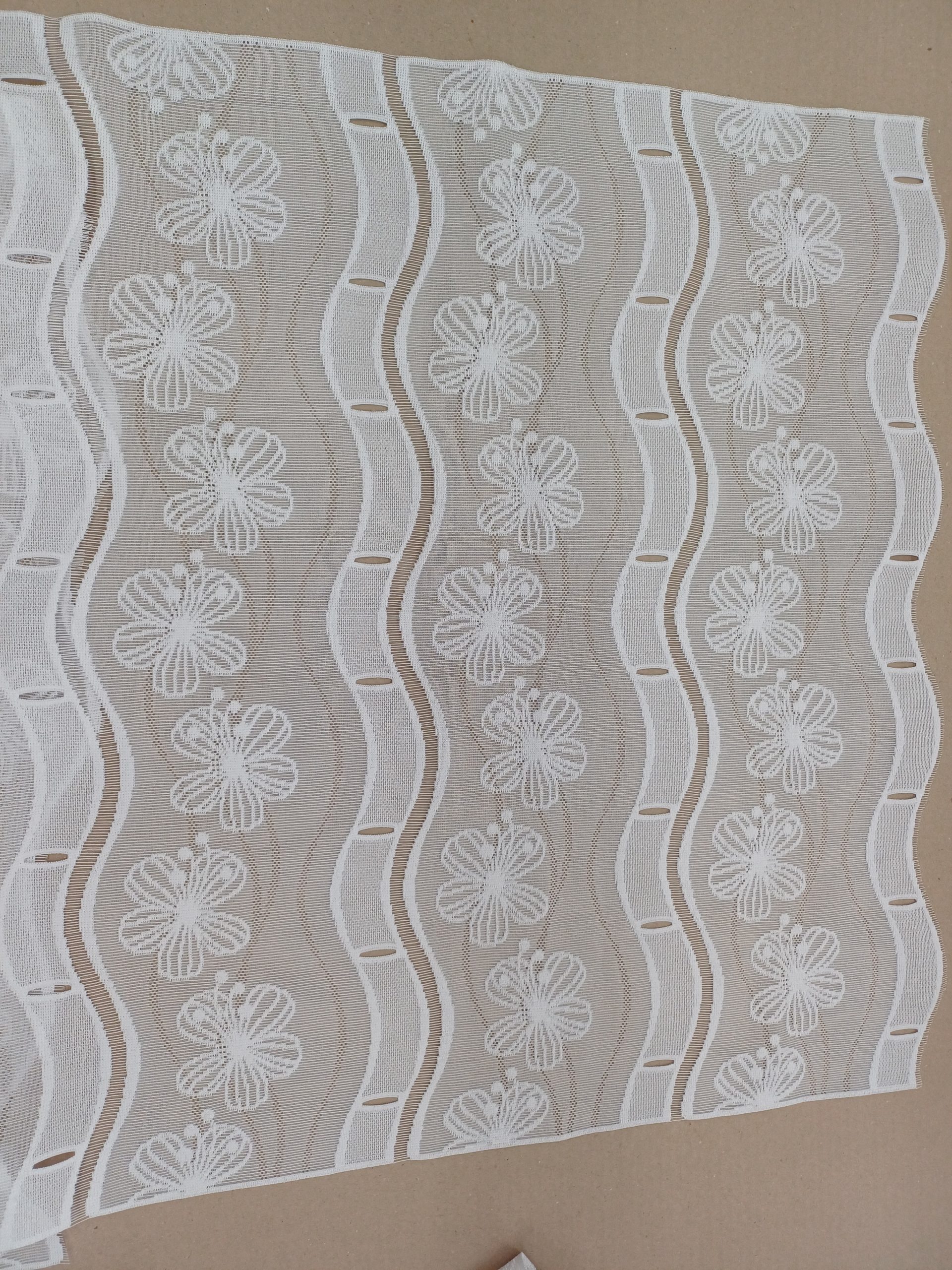 Voilage passe tringle blanc fleur – Image 2