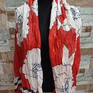 Foulard imprimé rouge et blanc