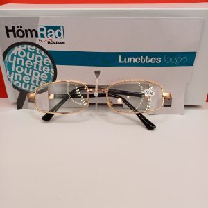 Lunette loupe +2.00 monture doré
