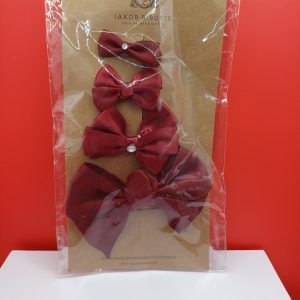 lot de 4 pinces nœud bordeaux