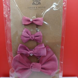 lot de 4 pinces noeud rose foncé