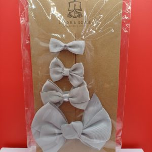 lot de 4 pinces noeud gris