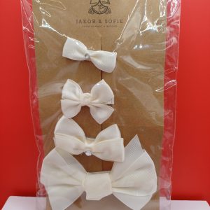 Lot de 4 pinces noeud blanc