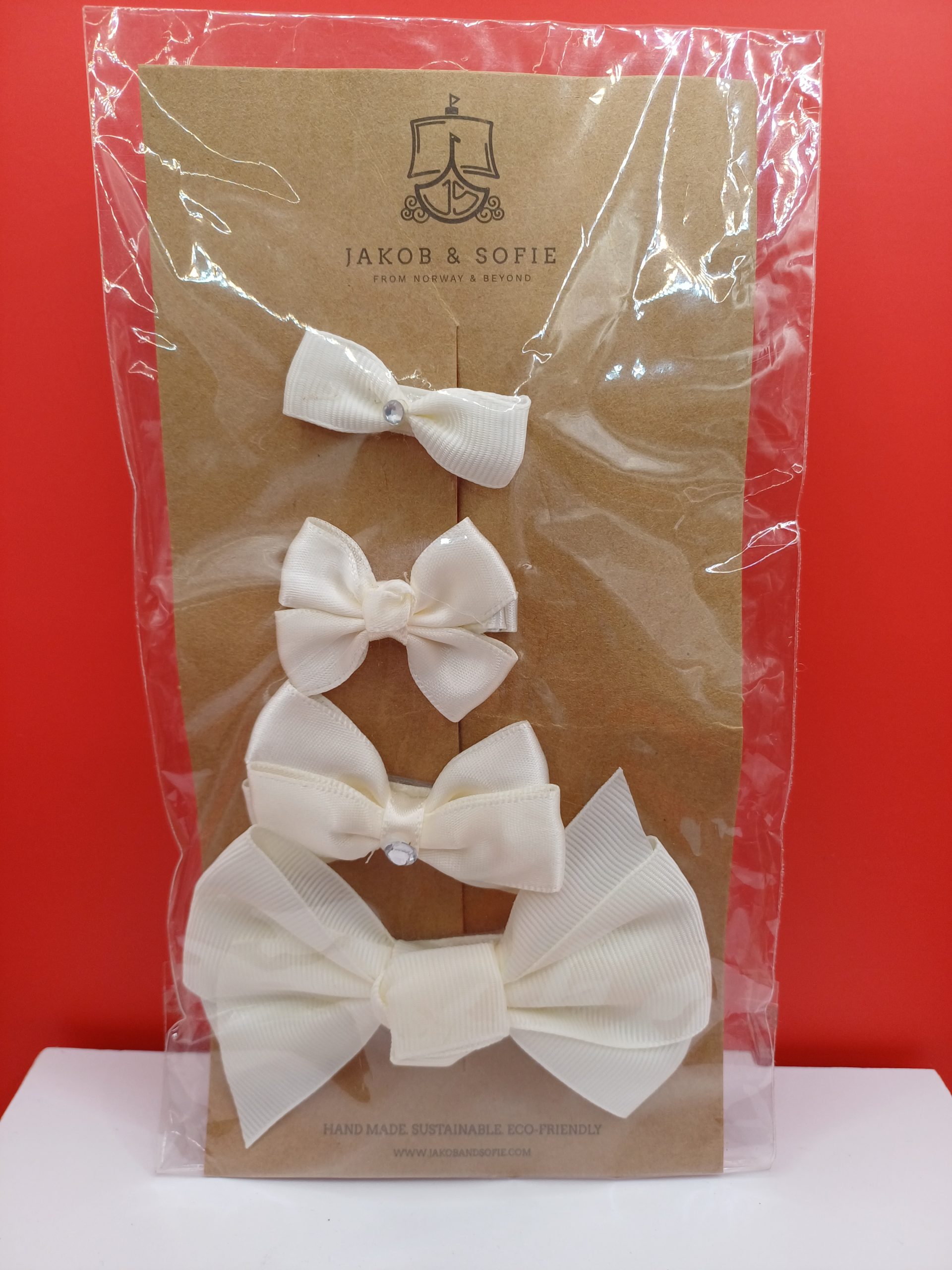 Lot de 4 pinces noeud blanc