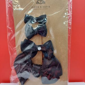 Lot de 4 pinces noeud noir