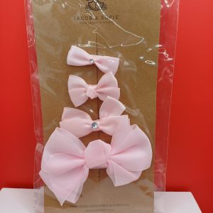 lot de 4 pinces noeud rose pale