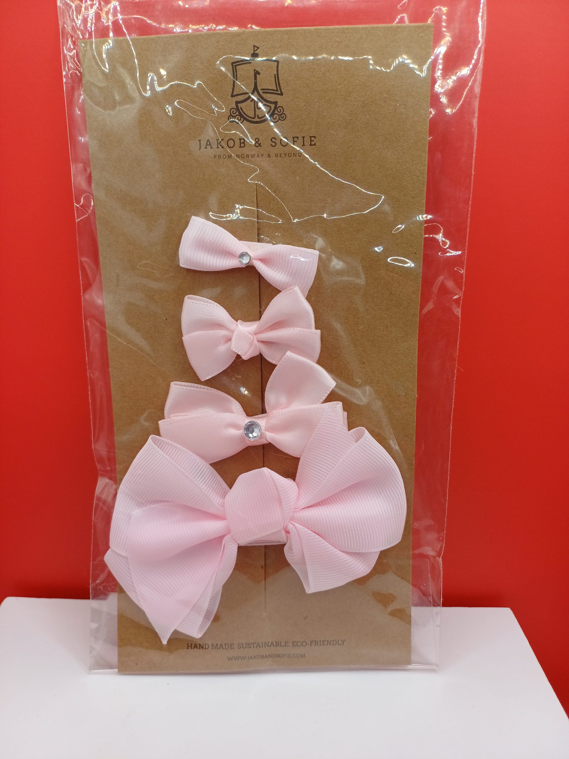 lot de 4 pinces noeud rose pale