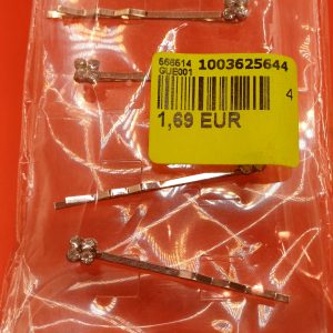 12 pinces à chignon  argenté et 4 brillants réf HY1013PB