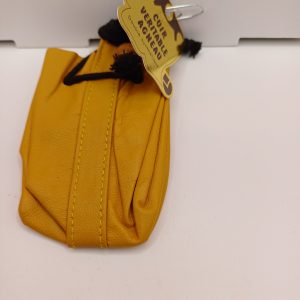 Porte monnaie cuir bourse moutarde
