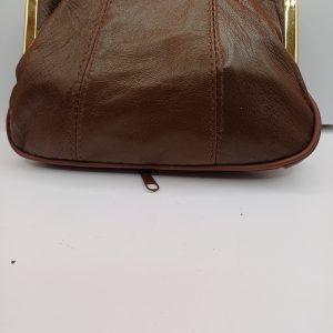 Porte monnaie marron Cuir à pinces