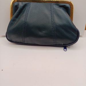 Porte monnaie vert foncé Cuir à pinces