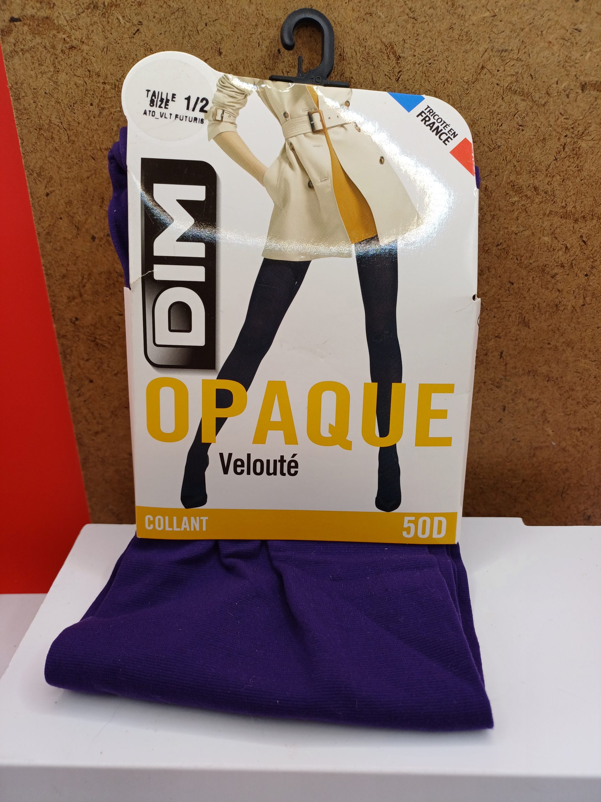 Collant opaque violet DIM taille 1/2