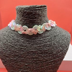 Bandeau elastique blanc et rose brillant Guilia kids