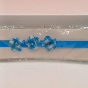 Bandeau bleu fin 3 fleurs