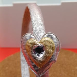 Serre tête gris coeur deux tons et brillant