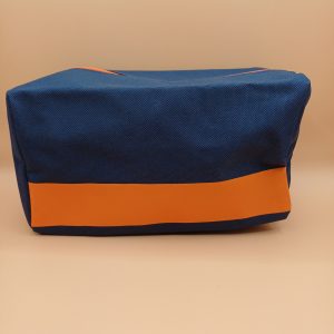 Trousse de toilette bleu marine et orange