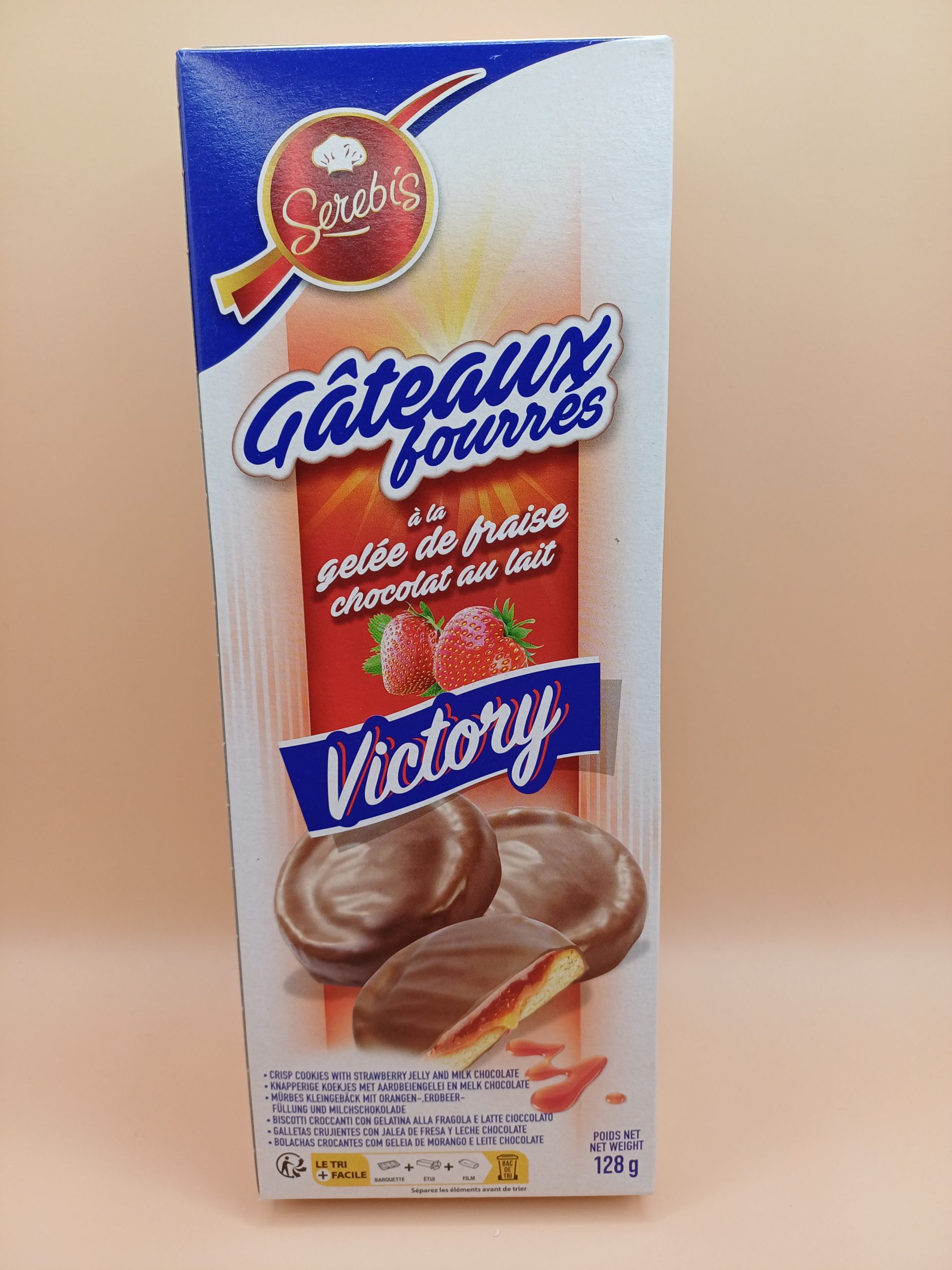 Gateaux fourrés fraise Victory 128 grs