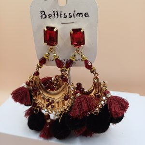 BO demi lune Pompon rouge et noir N°109