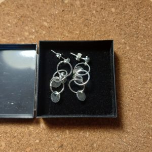 Boucles d'oreilles pendantes cercle argent 925 N°9