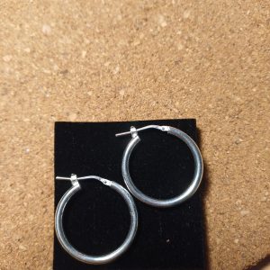 Boucles d oreilles créoles 2.5 cm- argent N°8