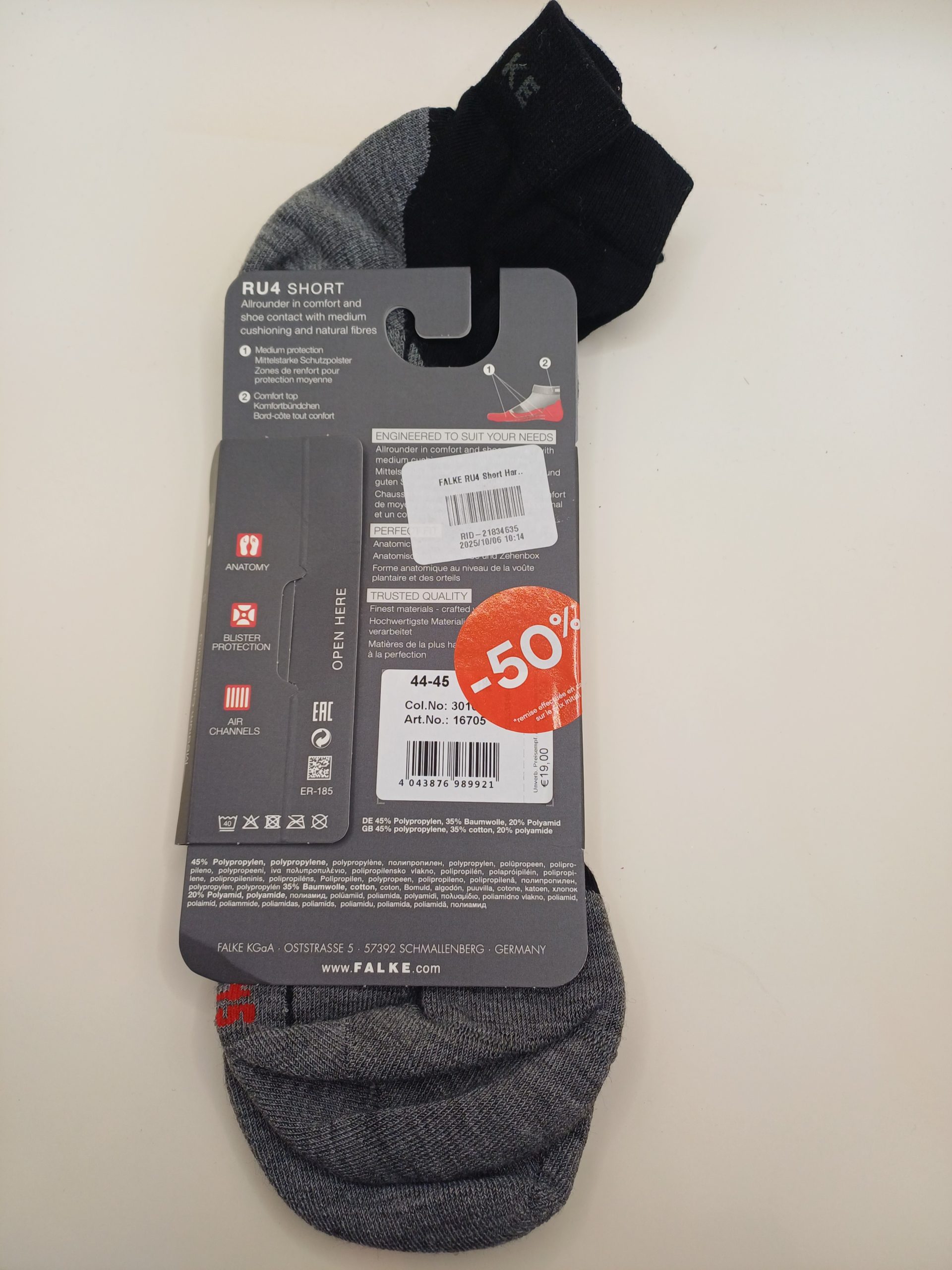 paire de chaussettes sport Falke run 44-45 – Image 2