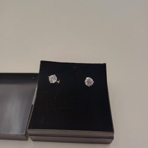 Boucles d'oreilles clous zircon et argent 925 N°2