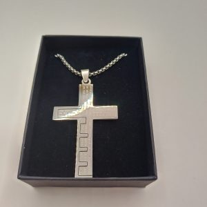 Collier croix argent Donley ketting cross N°12