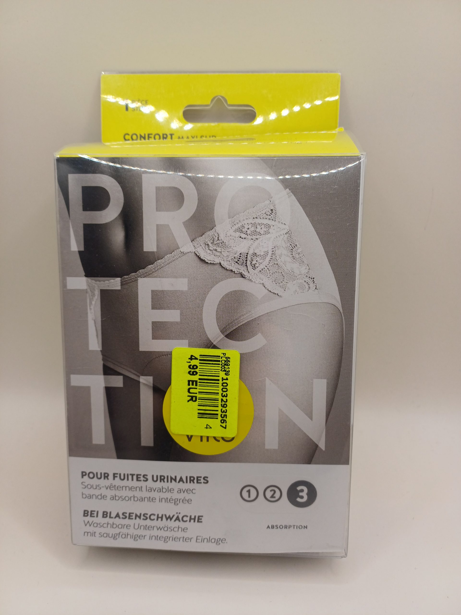 Sous vetement lavable pour fuites urinaires noir taille L.