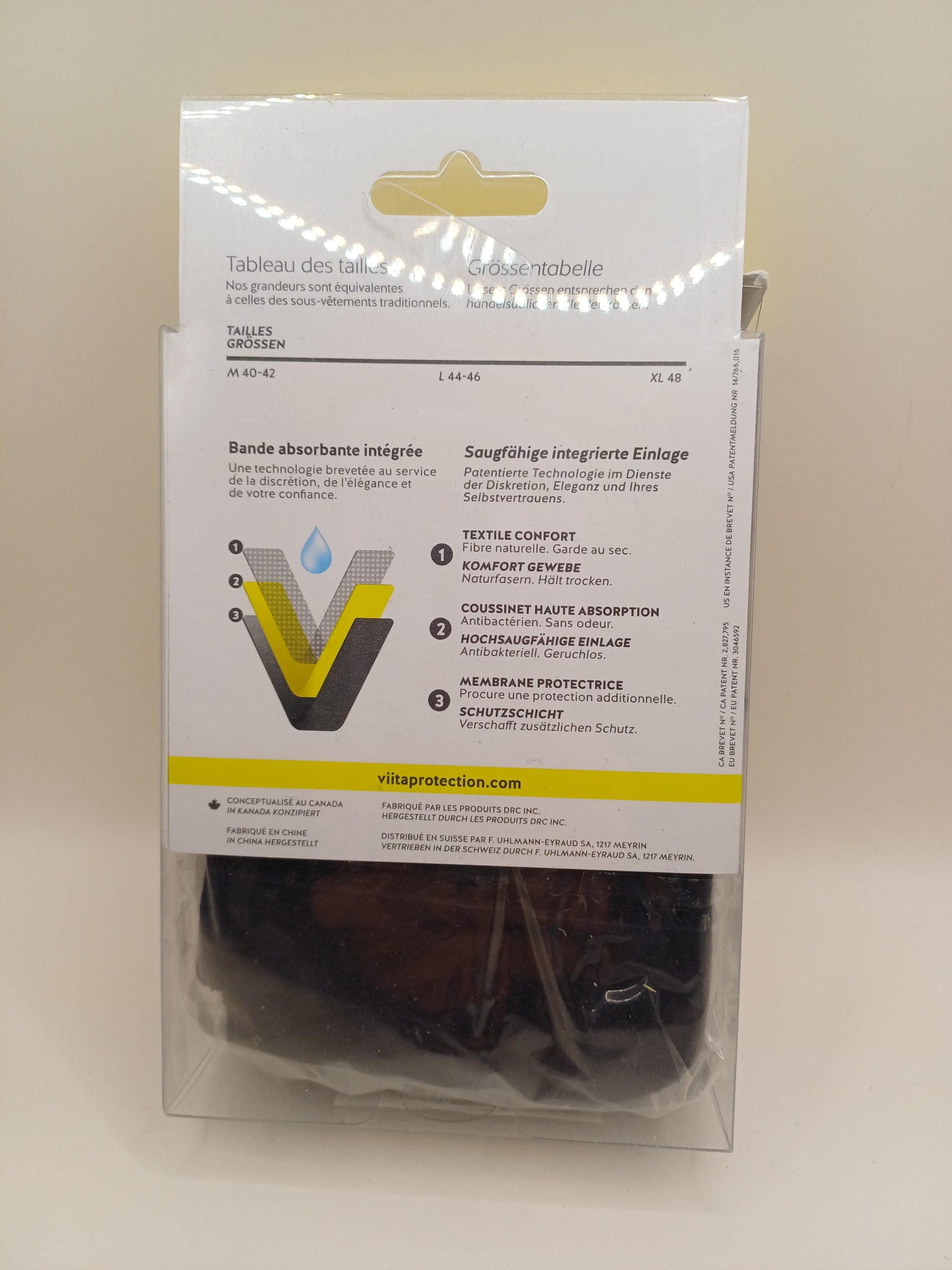 Sous vetement lavable pour fuites urinaires noir taille L. – Image 2
