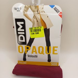 Dim. opaque velouté grenat Taille1/2