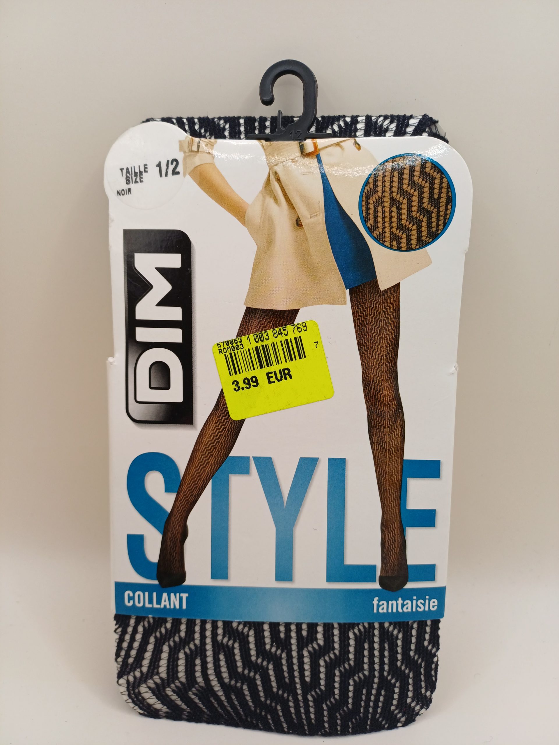 Collant fantaisie DIM style taille1/2. noir