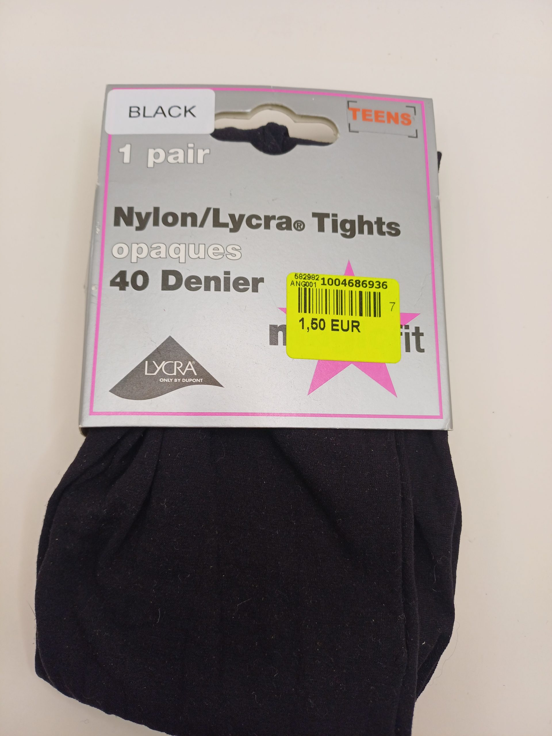 Collant opaque 40D. nylon/lycra Taille S