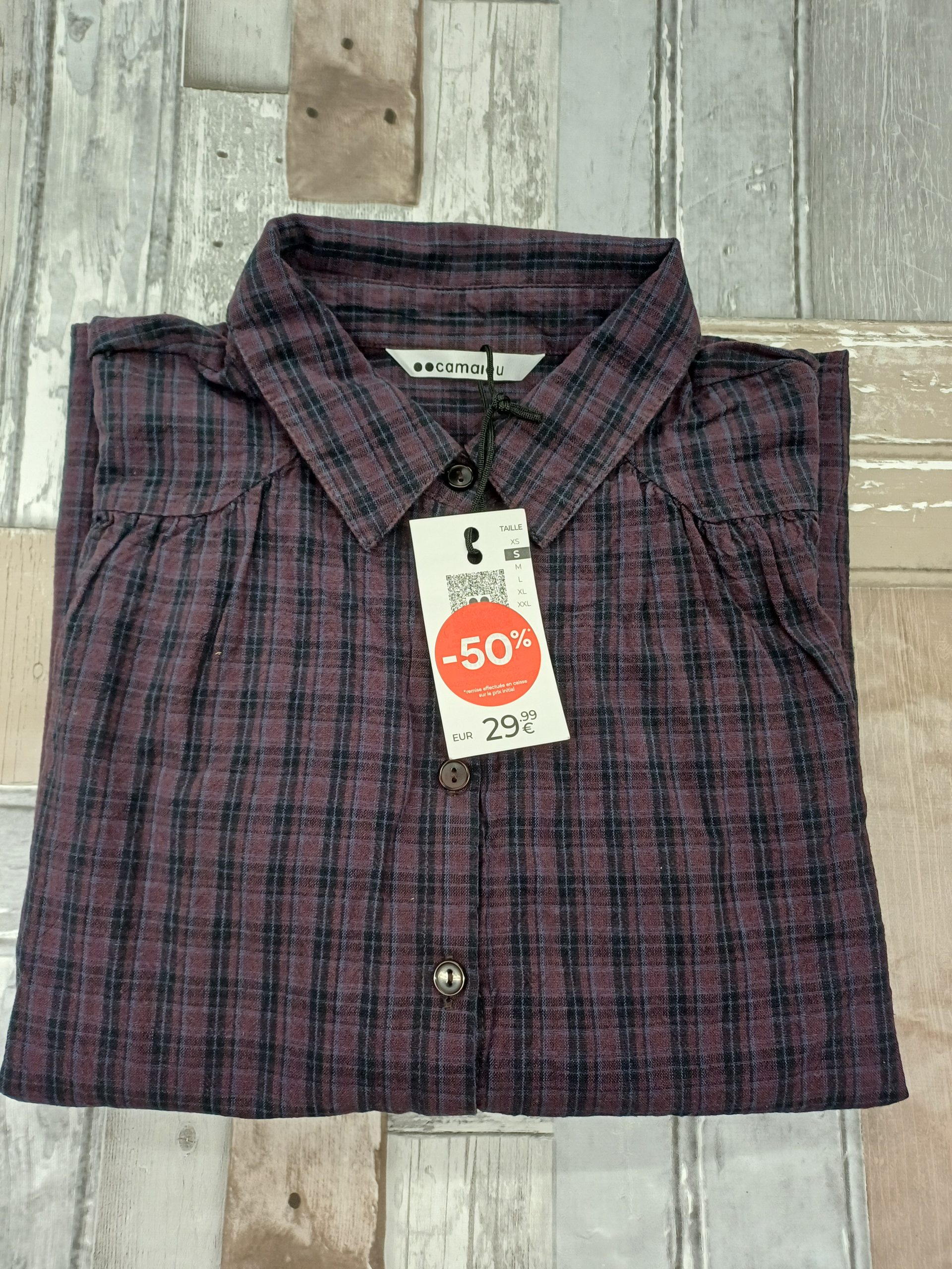 Chemise a carreaux Camaieu taille S
