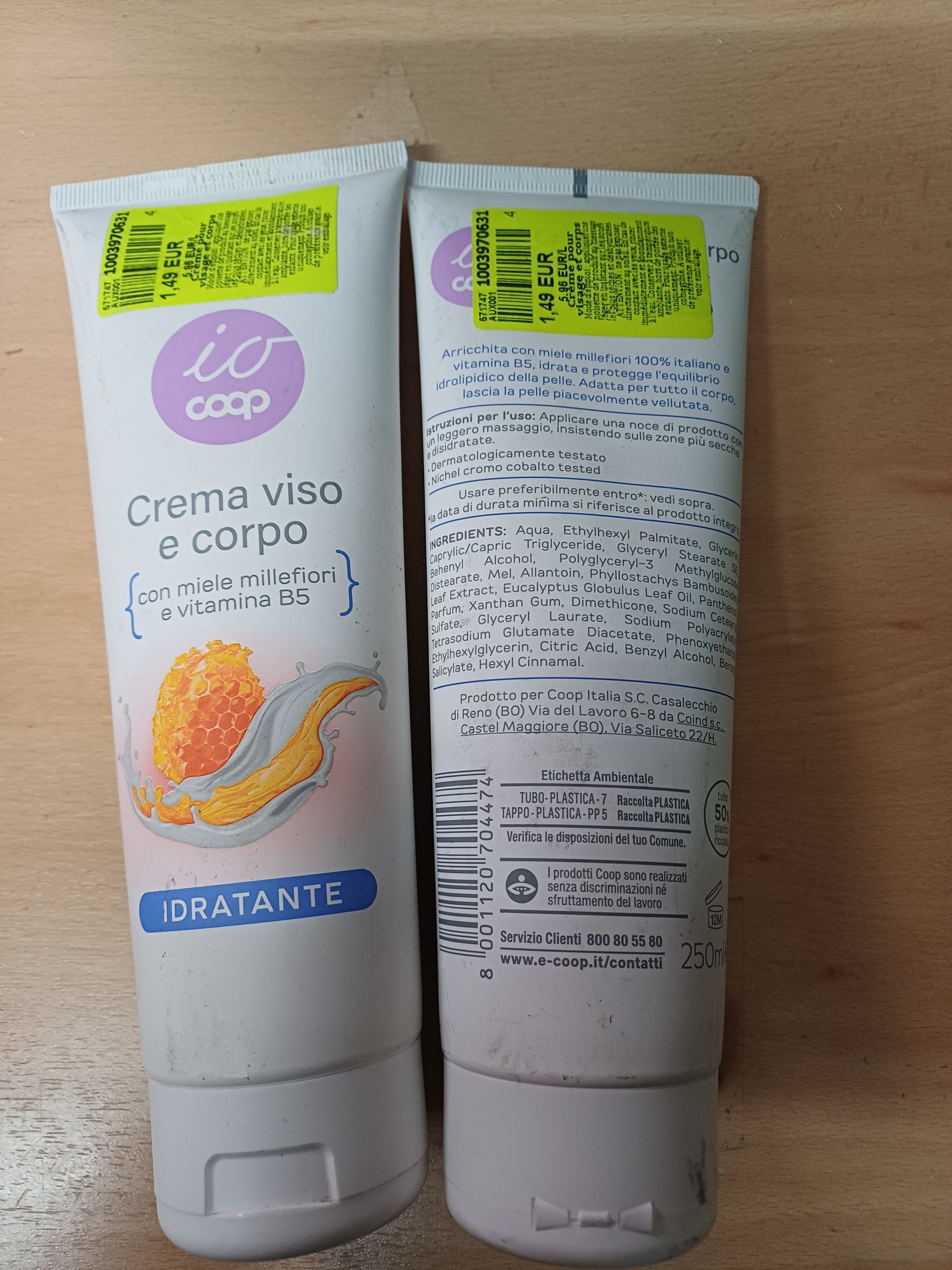 x2 crème hydratante visage et corps 250 ml