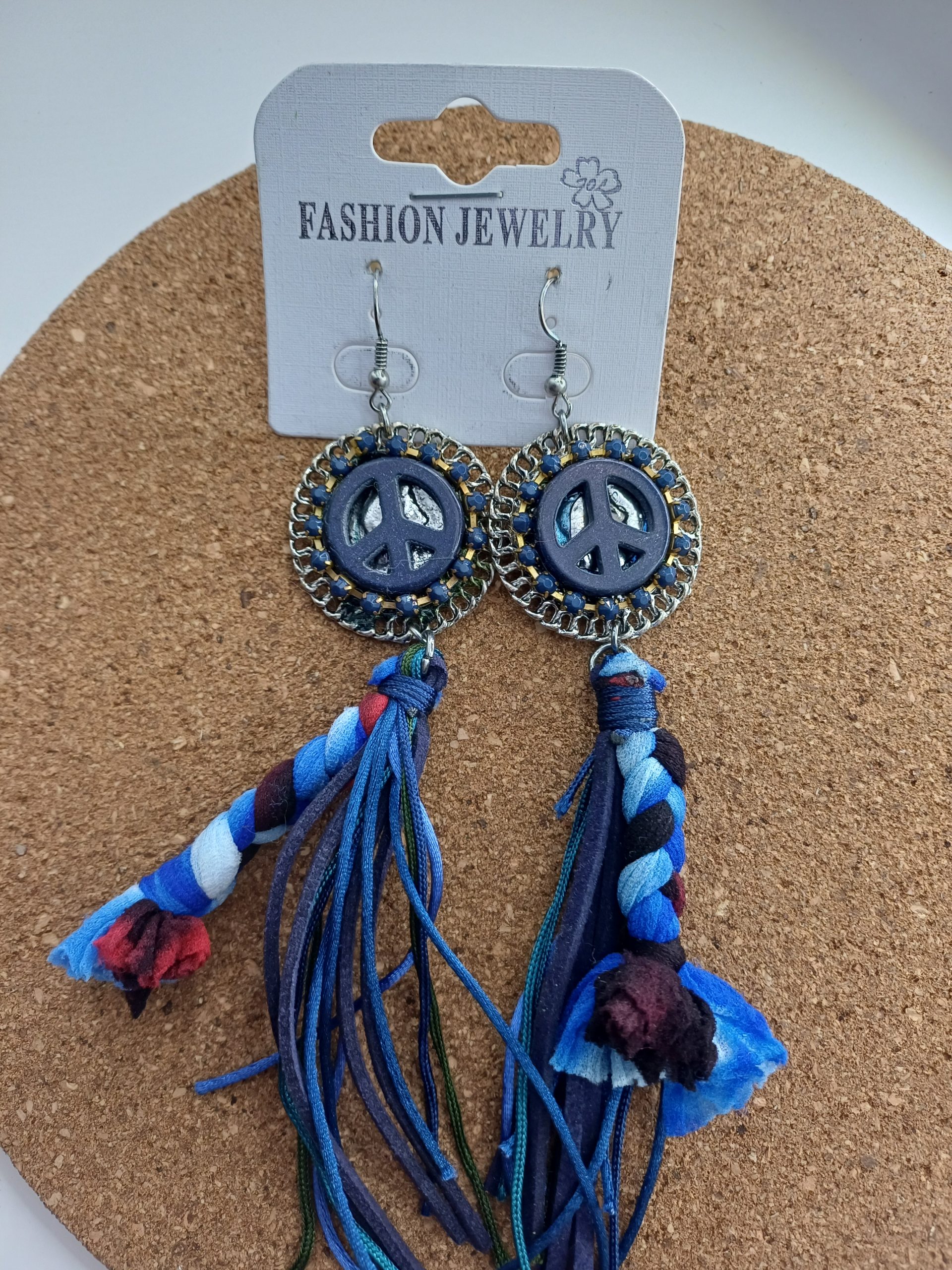 Boucles d'oreilles pendantes bleu n°138