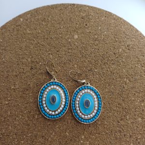 boucles d'oreilles pendantes n°139  turquoise