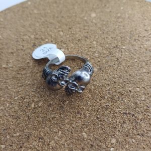 bague 2 tete de mort n° 102 argenté fantaisie