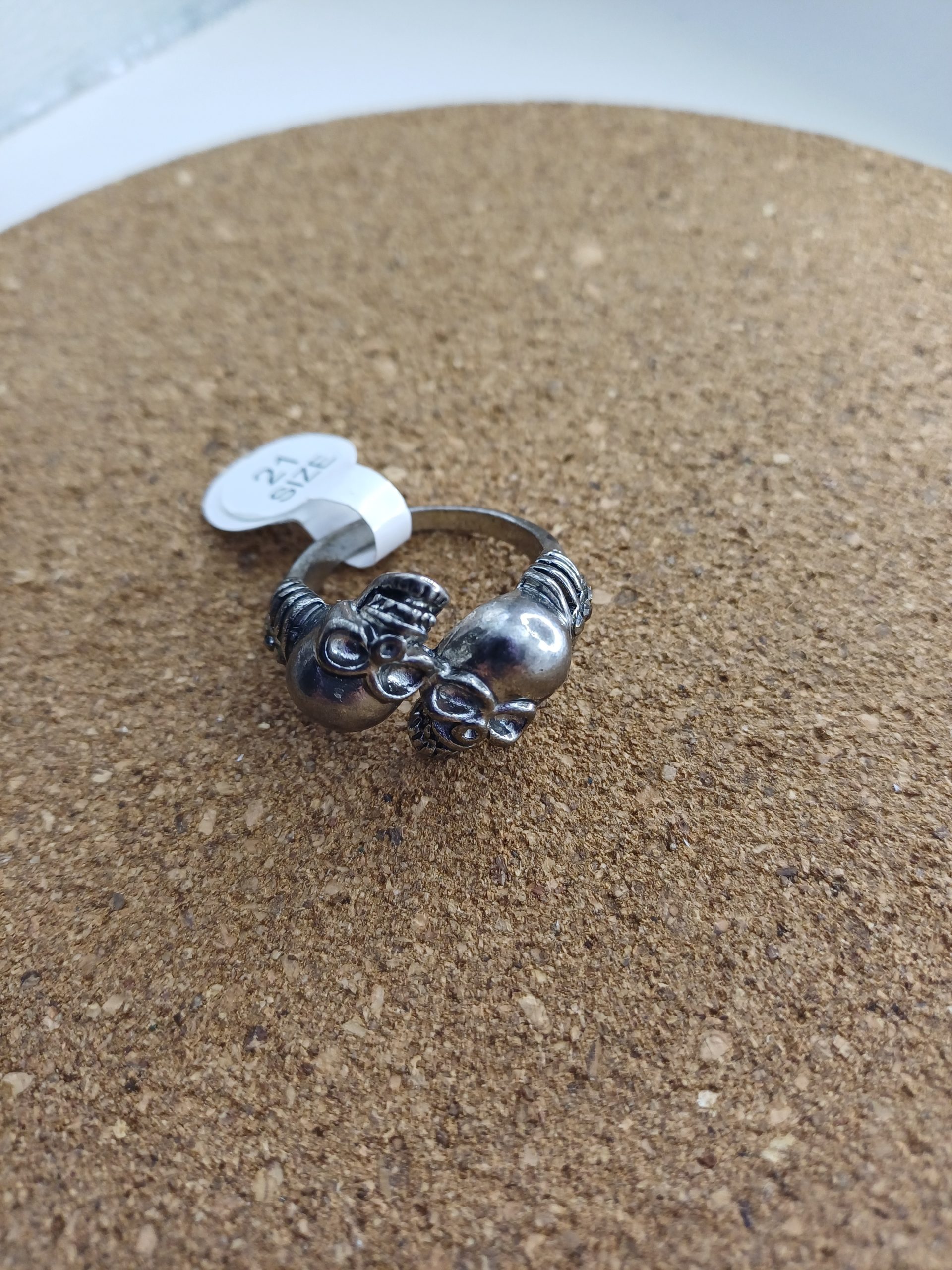 bague 2 tete de mort n° 102 argenté fantaisie