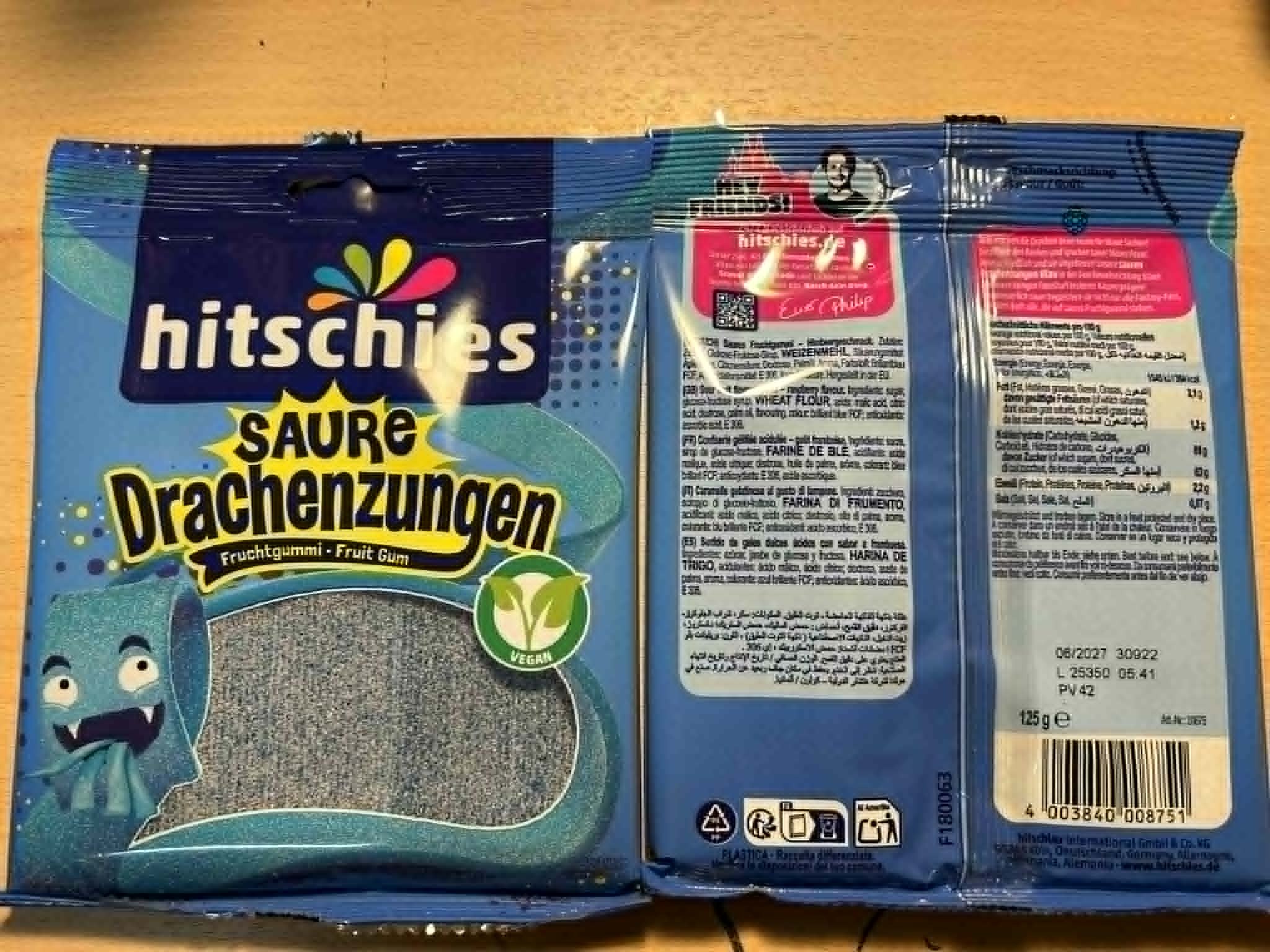Hitschies sour blue plat 125 grs